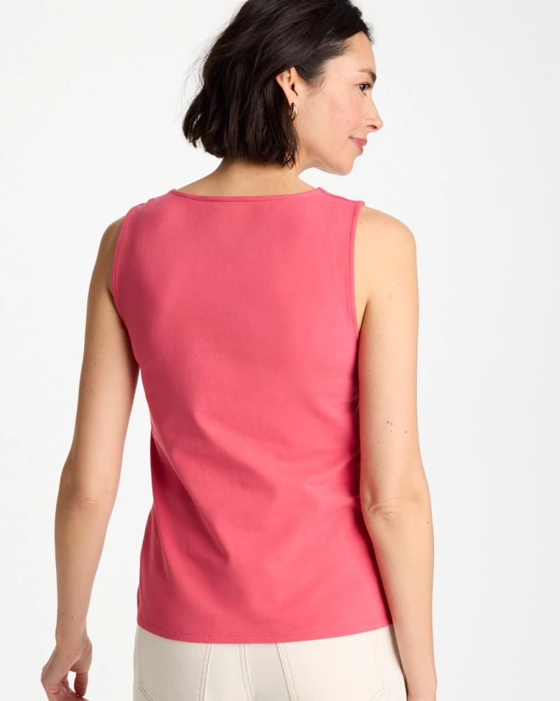 Chicos Contour Cotton™ Square Neck Tank - HOT HONEYSUCKLE