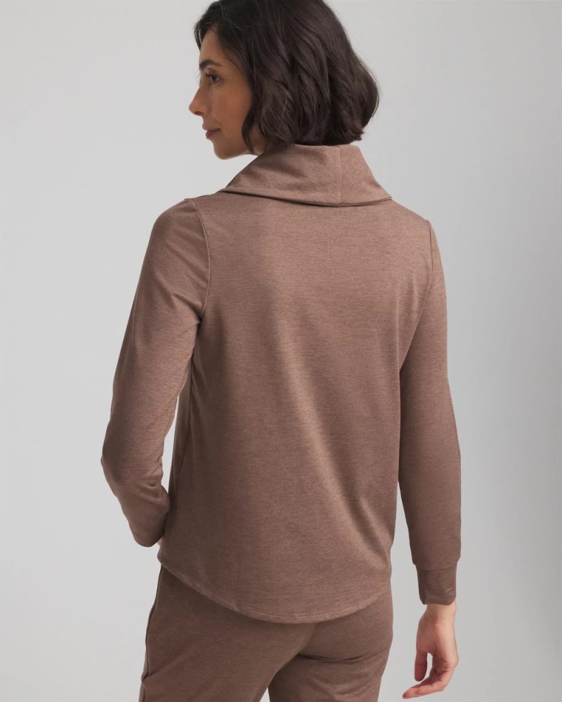 Chicos Zenergy® Cloud Cowlneck Top - WALNUT