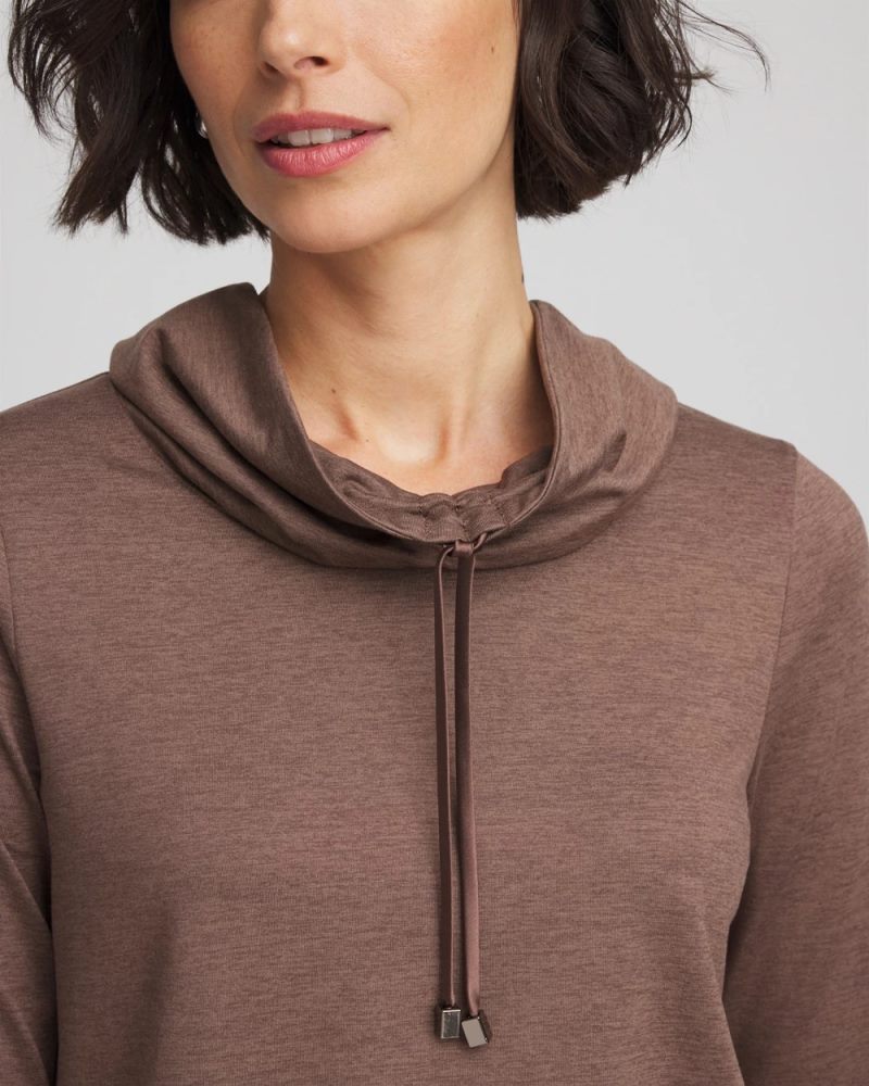 Chicos Zenergy® Cloud Cowlneck Top - WALNUT