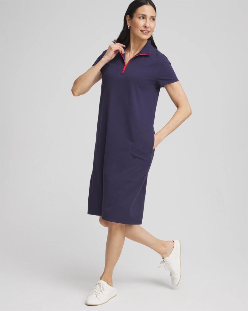 Chicos Zenergy® UPF Half-Zip Dress - PASSPORT BLUE