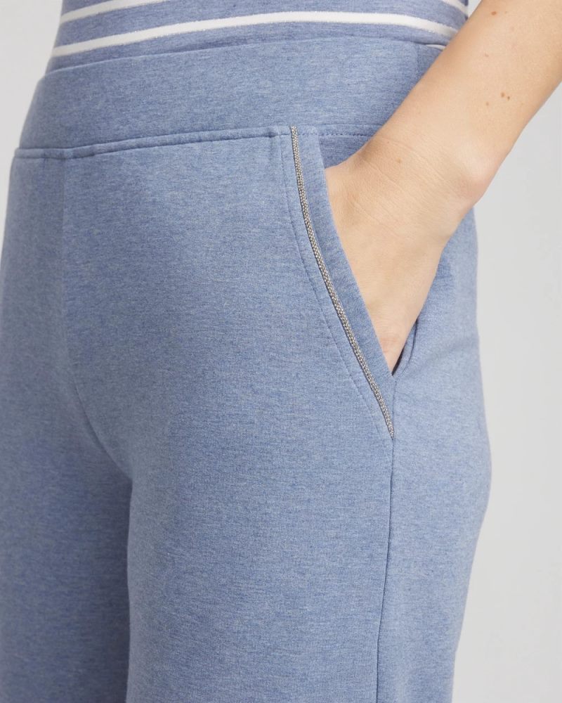 Chicos Zenergy® French Terry Cropped Pants - FADED INDIGO HEATHER MED