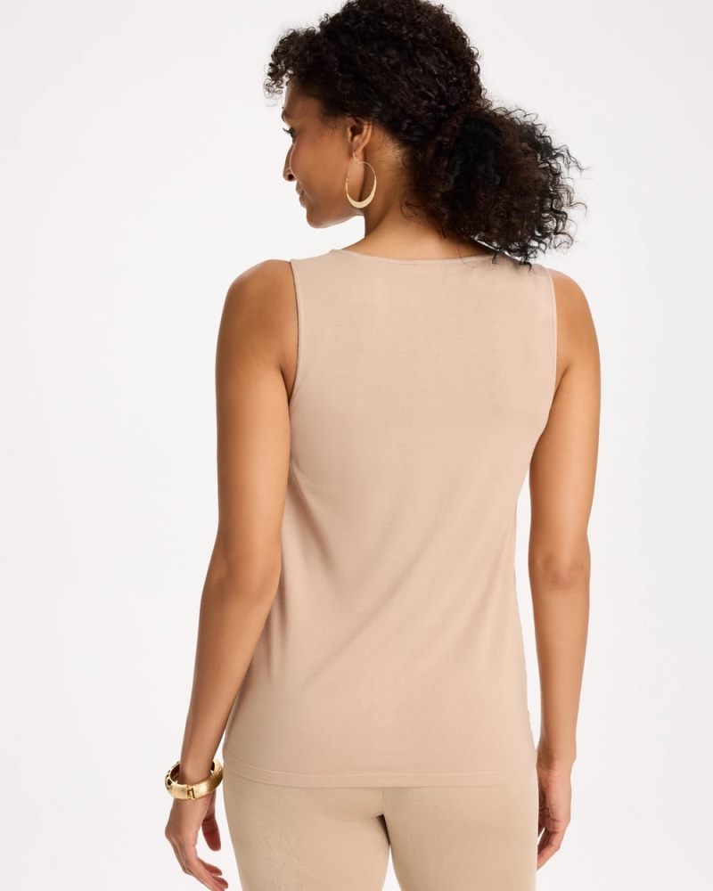Chicos Travelers™ Metallic Crochet Sweater Tank - GOLD
