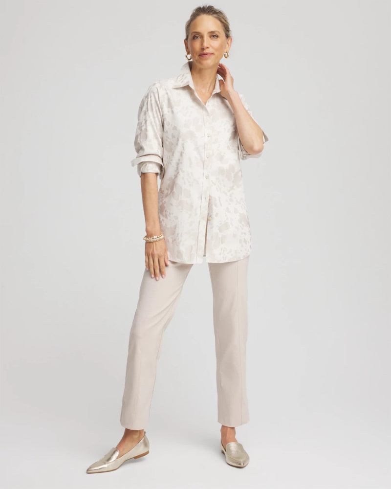 Chicos Emme Straight Ankle Pants - SMOKEY TAUPE