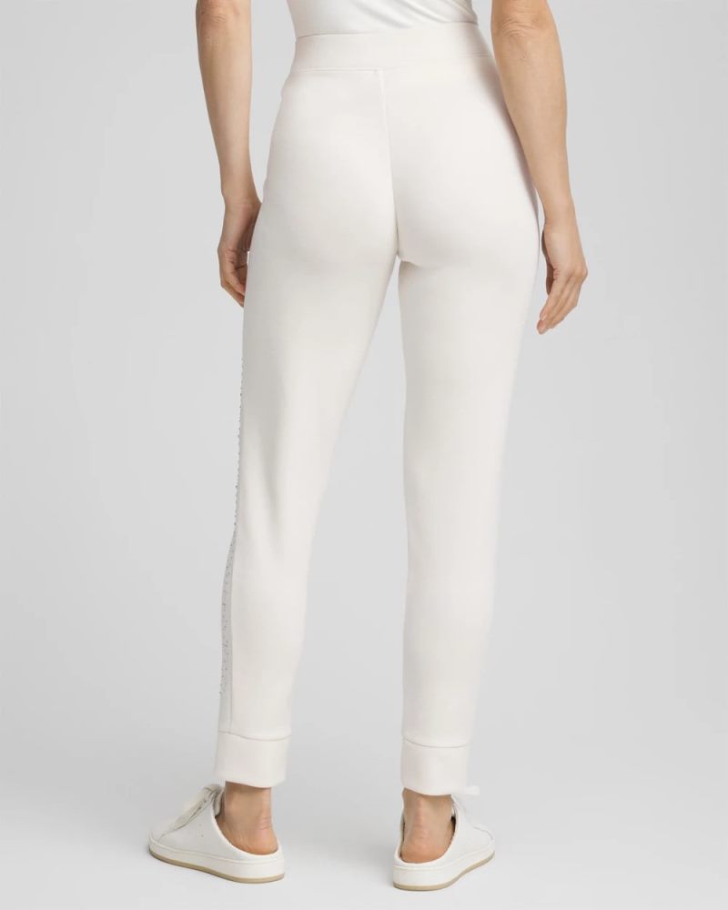 Chicos Zenergy® Rhinestone Joggers - ENGLISH CREAM