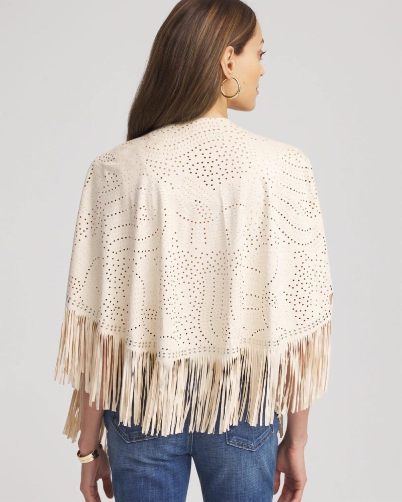 Chicos Fringed Ruana - TAUPE