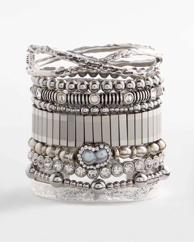 Chicos Silvertone Flexible Cuff Bracelet - SILVER