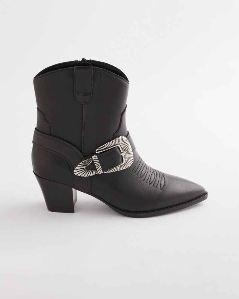 Chicos Kris Western Buckle Boots - BLACK