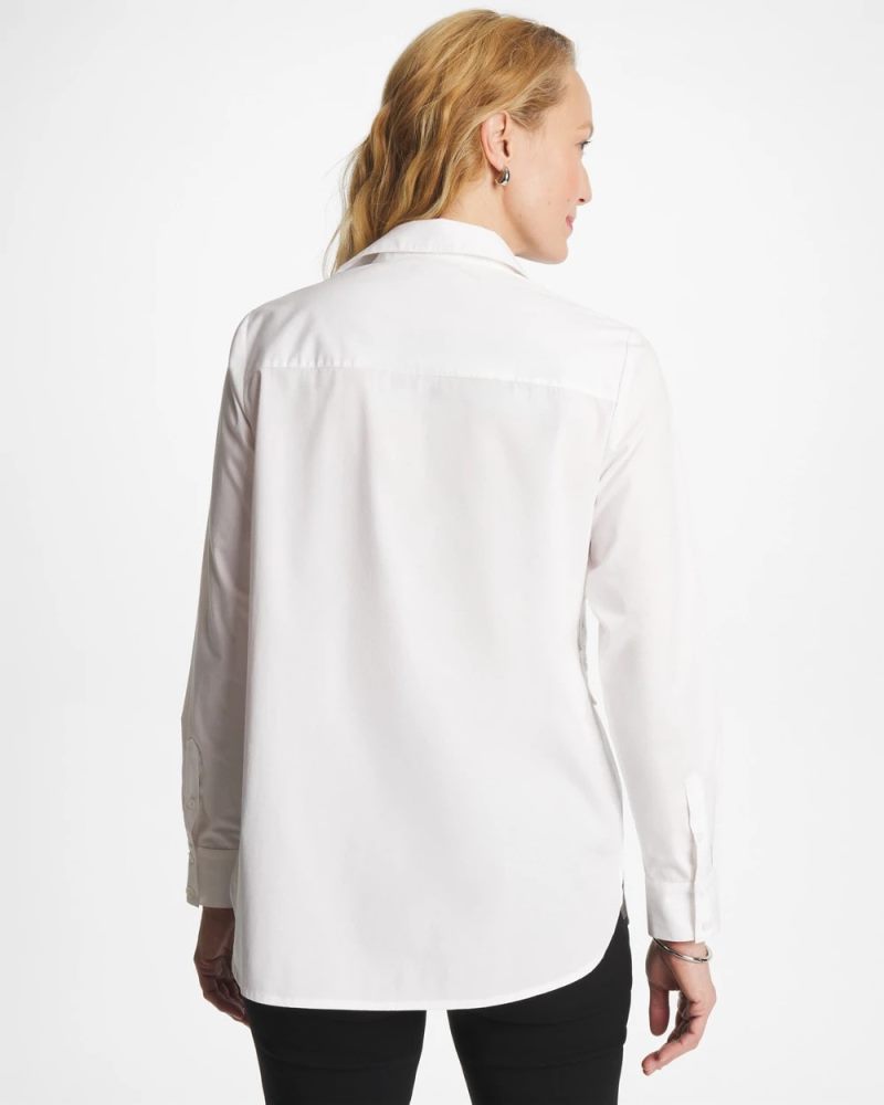 Chicos Poplin Soutache Tunic - ALABASTER
