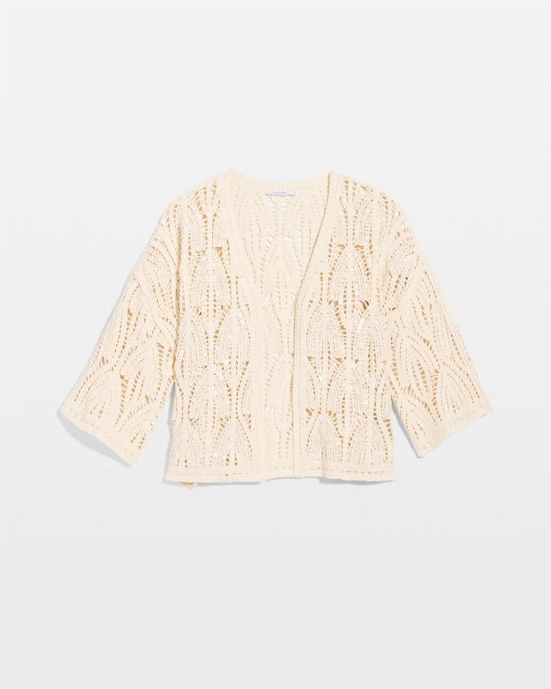 Chicos Cotton Crochet Kimono - NEUTRAL