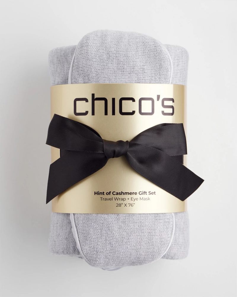 Chicos Wrap & Eye Mask Travel Set - FROSTED GRAY HEATHER