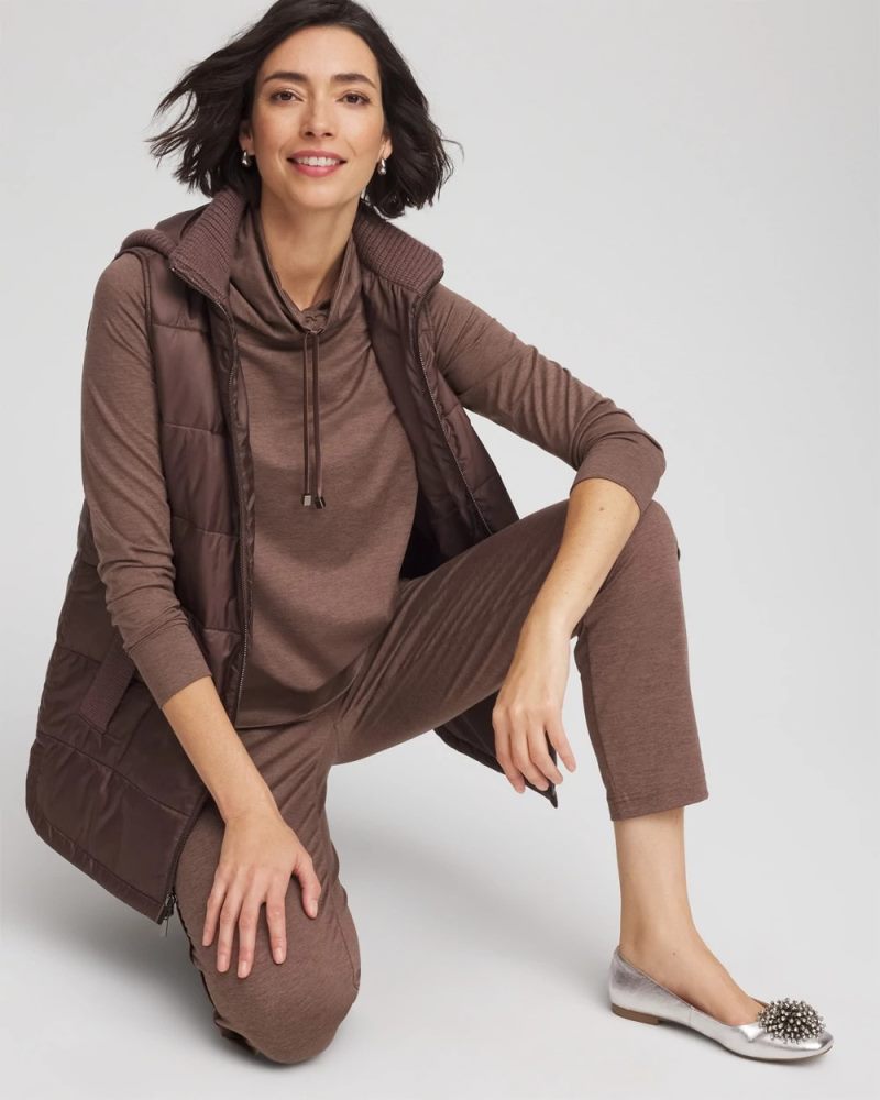 Chicos Zenergy® Cloud Cowlneck Top - WALNUT