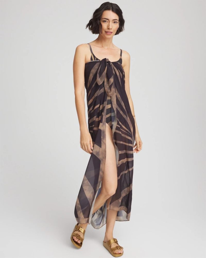 Chicos Gottex Desert Queen Pareo - BLACK/BROWN