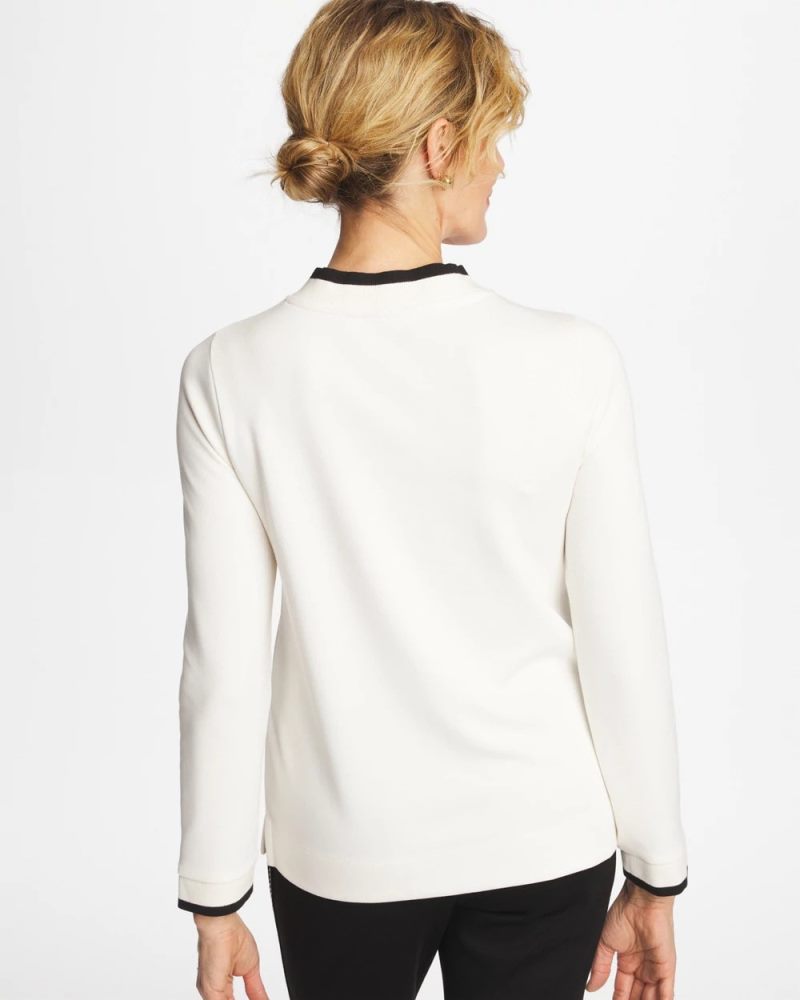 Chicos Zenergy® Double-Knit Applique Top - ECRU