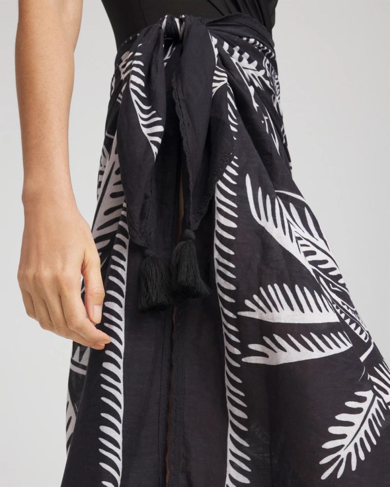 Chicos Magicsuit® Hearts of Palm Pareo - BLACK/MULTI
