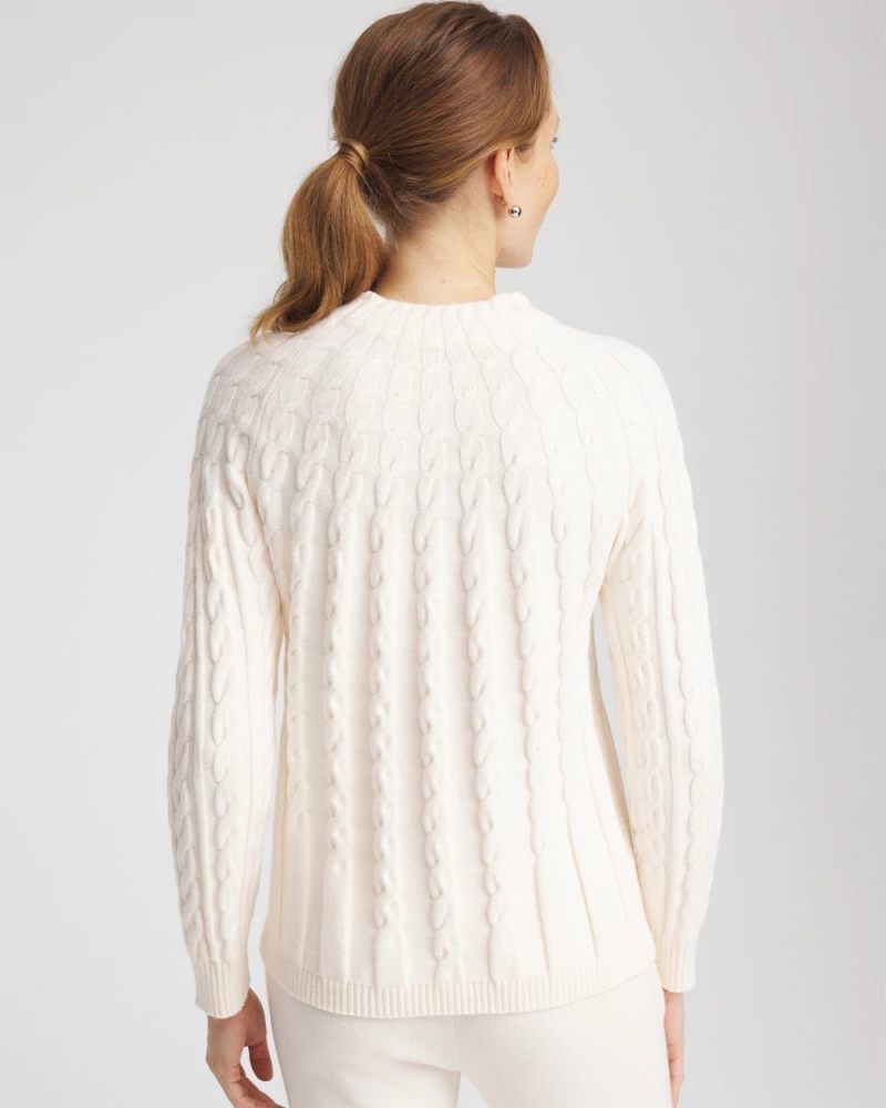 Chicos Zenergy® Luxe Cable Sweater - ENGLISH CREAM