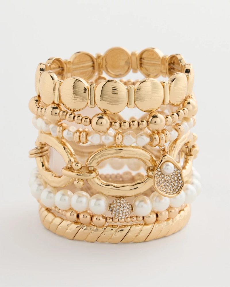 Chicos Pearlescent Stretch Charm Bracelet - PEARL