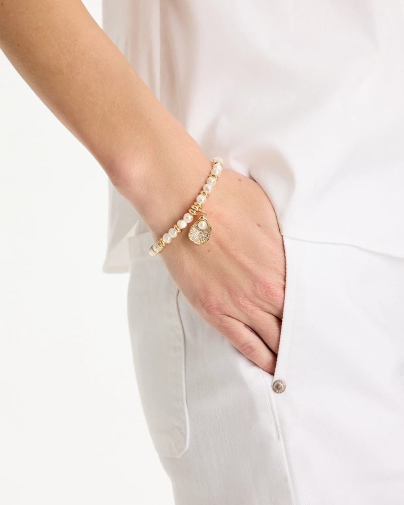 Chicos Pearlescent Stretch Charm Bracelet - PEARL
