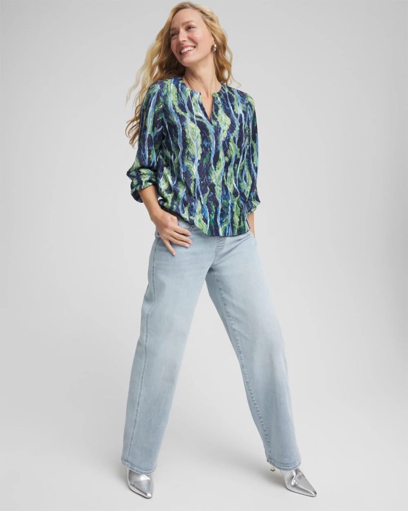 Chicos Pull On Wide Jean - DELPHINIA INDIGO