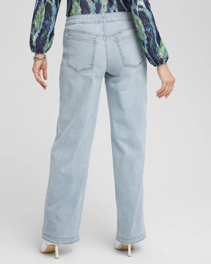 Chicos Pull On Wide Jean - DELPHINIA INDIGO