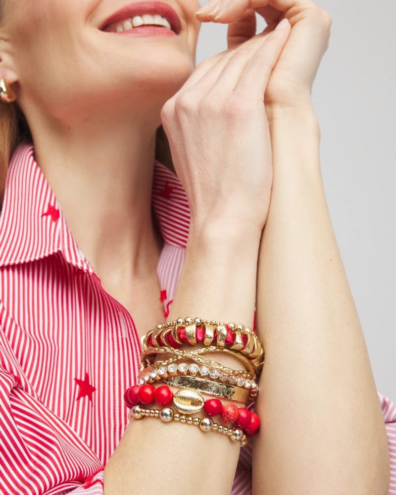 Chicos Goldtone Flexible Cuff Bracelet - GOLD
