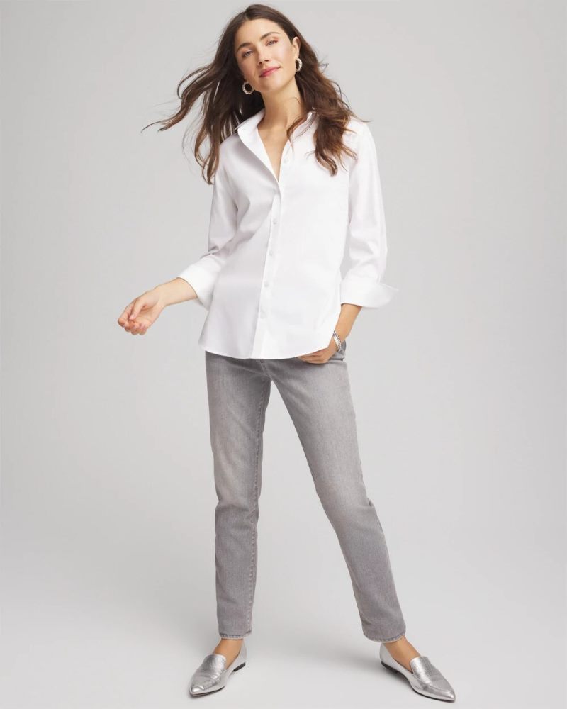 Chicos Girlfriend Slim Ankle Jeans - GREYDON WASH