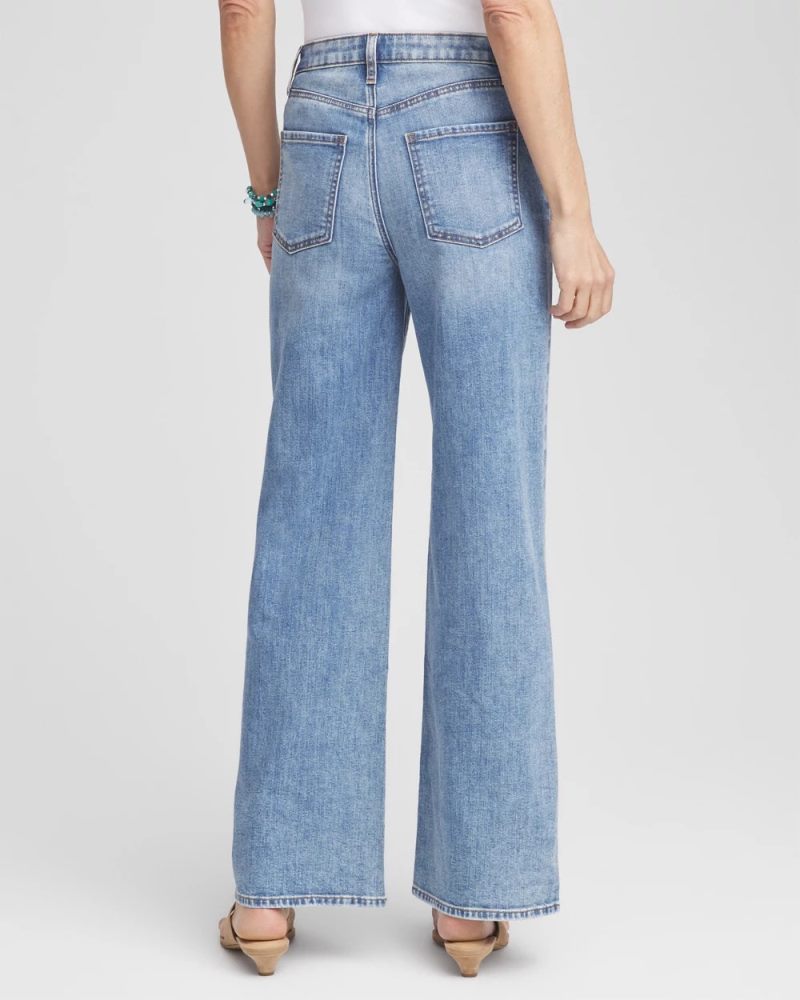 Chicos High Rise Wide Leg Jeans - FARRAH INDIGO