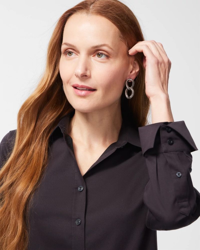 Chicos No Iron Stretch Shirt - BLACK