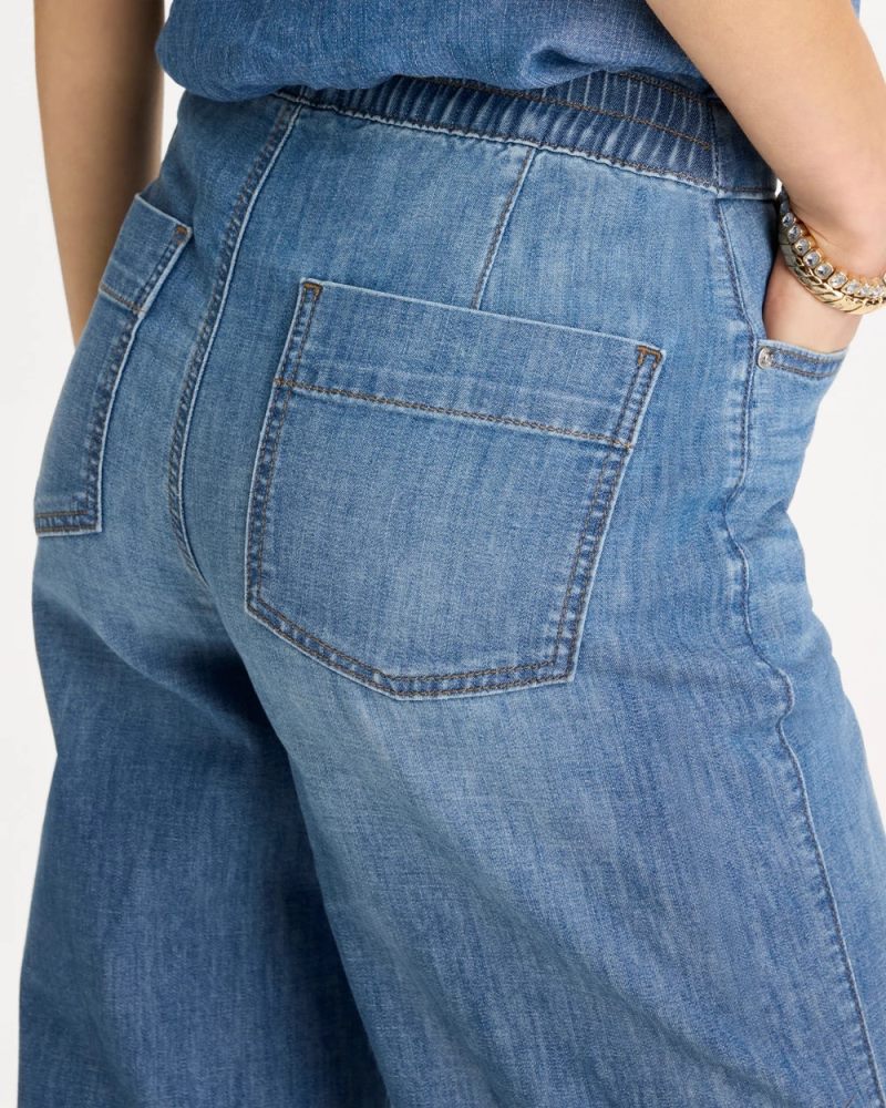 Chicos Lightweight Wide-Leg Ankle Jeans - LAKE COMO WASH
