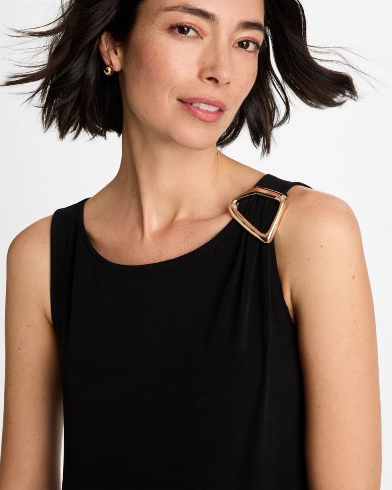 Chicos Travelers™ Knit Buckle Maxi Dress - BLACK