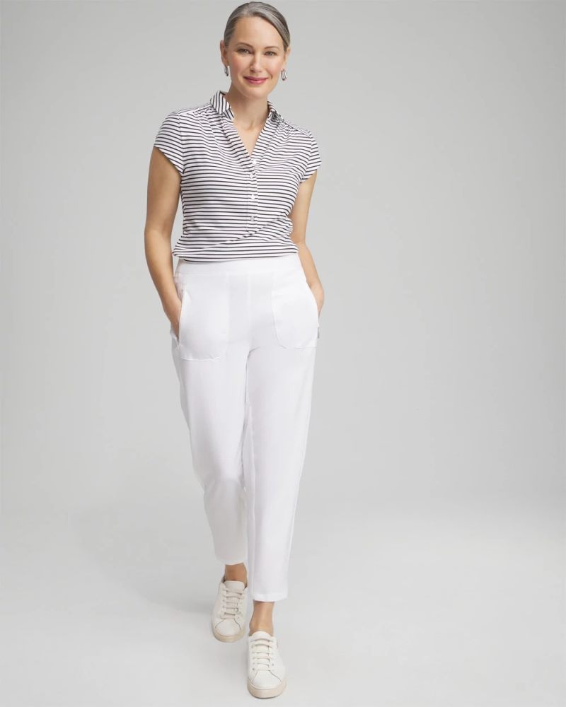 Chicos Zenergy® UPF Ribbed Side Ankle Pants - ALABASTER
