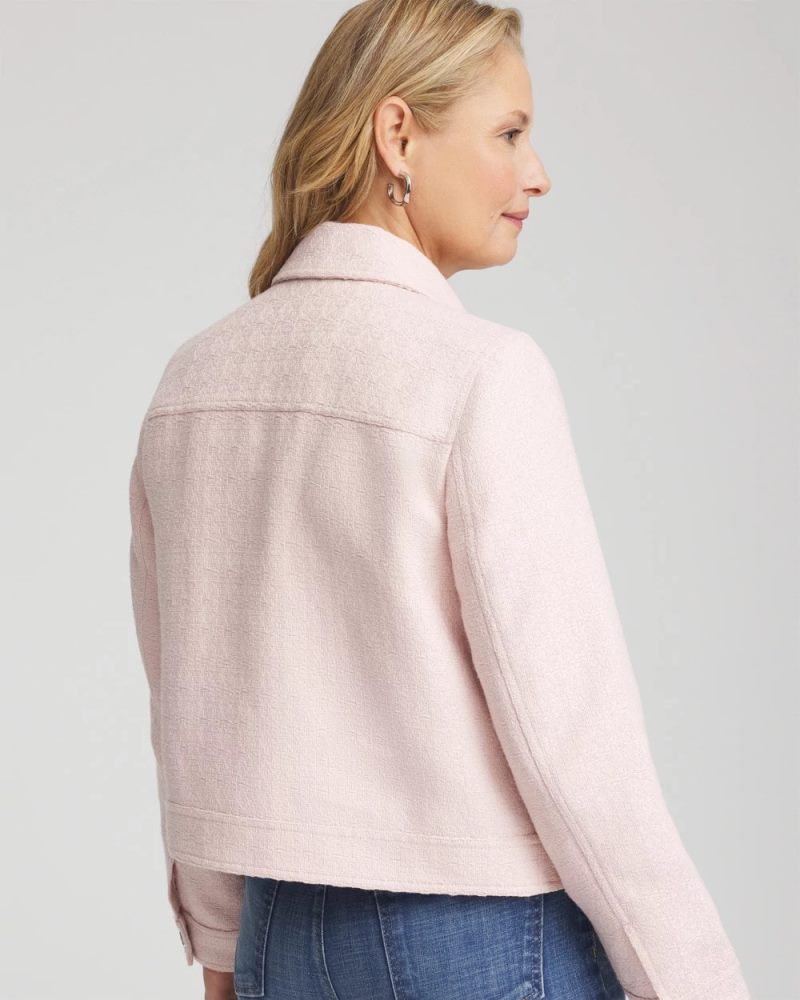 Chicos Boucle Casual Jacket - BLUSHED