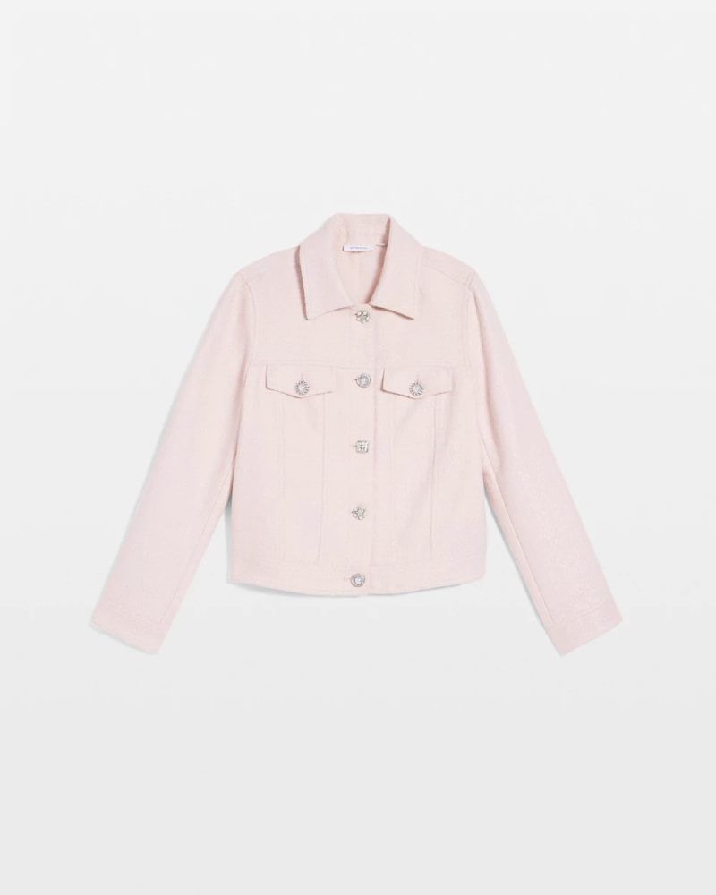 Chicos Boucle Casual Jacket - BLUSHED