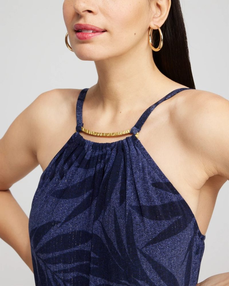 Chicos Magicsuit Kismet Parker Swim Dress - BLUE MULTI