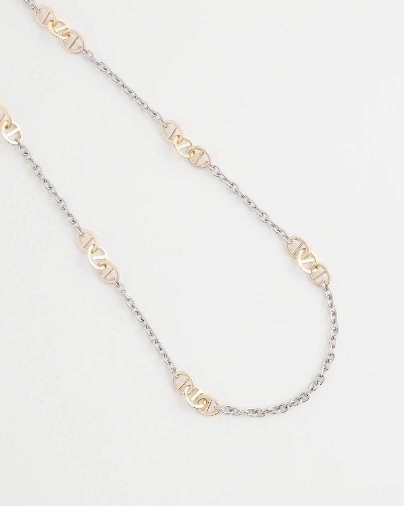 Chicos Mixed Metal Link Long Necklace - MIXED METALS