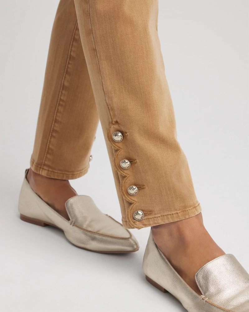 Chicos Girlfriend Slim Ankle Jeans - CARAMEL APPLE