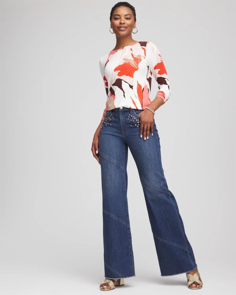 Chicos Tropical Touch of Cool™ Layering Tee - SIESTA ROSE