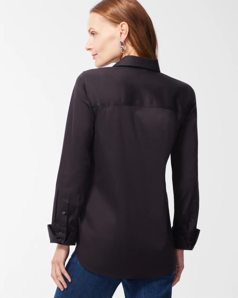 Chicos No Iron Stretch Shirt - BLACK