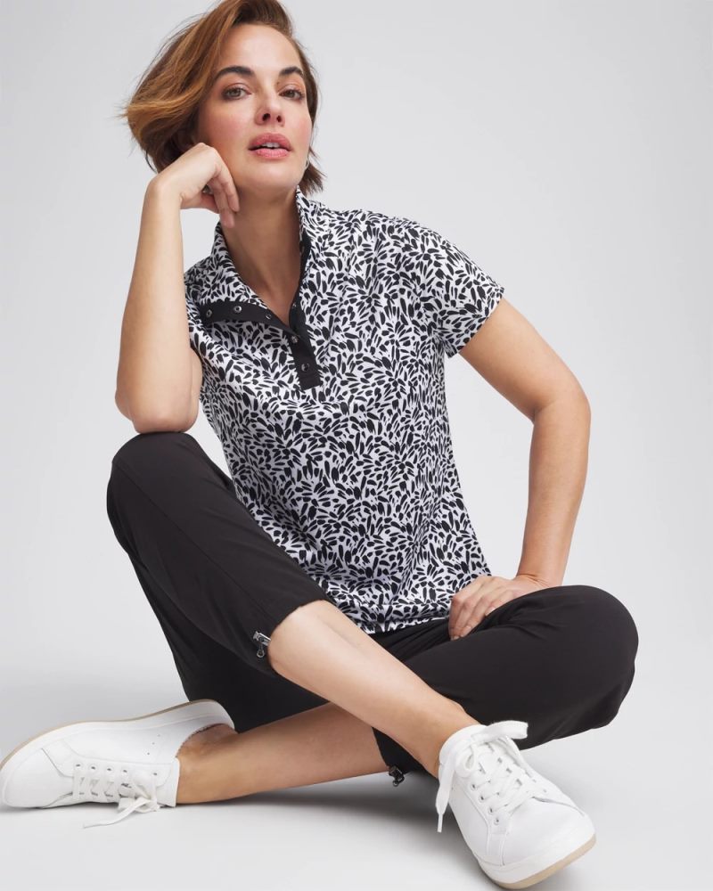 Chicos Zenergy® UPF Mockneck Short-Sleeve Top - BLACK