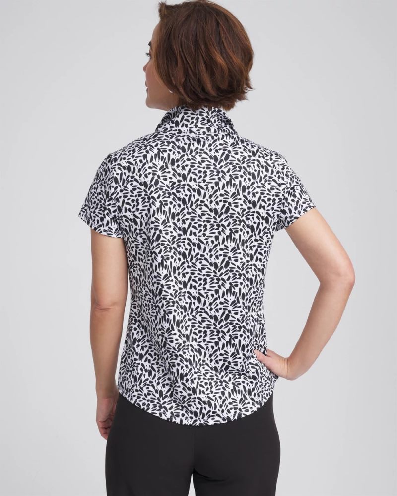 Chicos Zenergy® UPF Mockneck Short-Sleeve Top - BLACK