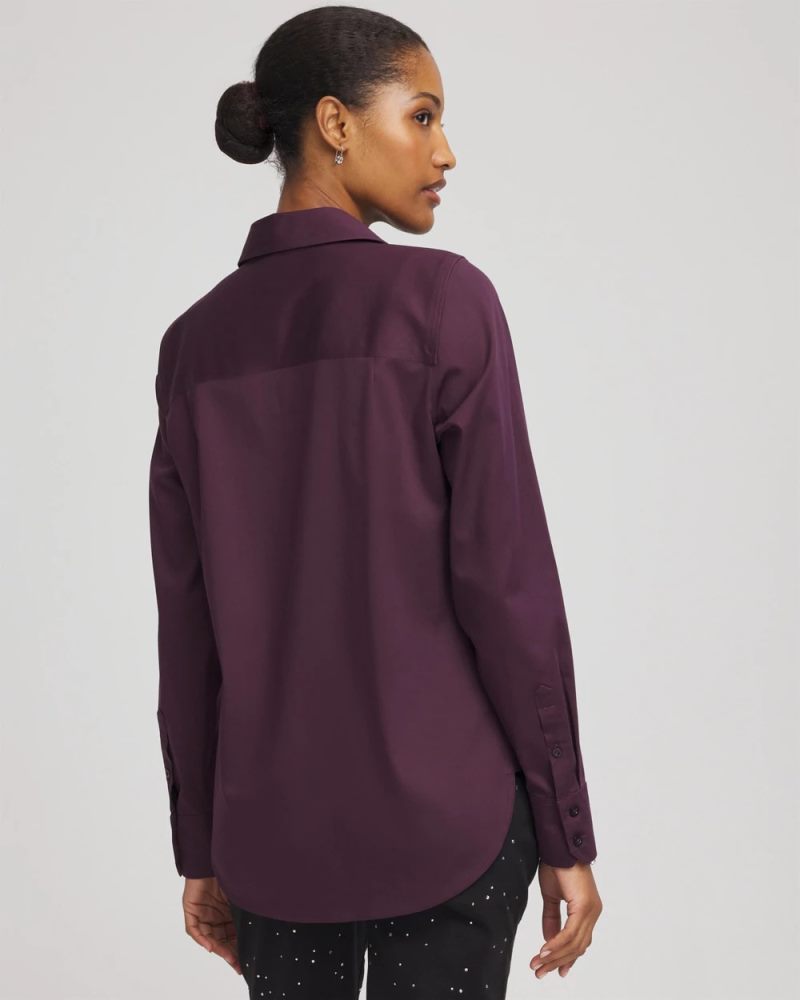 Chicos No Iron Stretch Shirt - NIGHT BLOOM