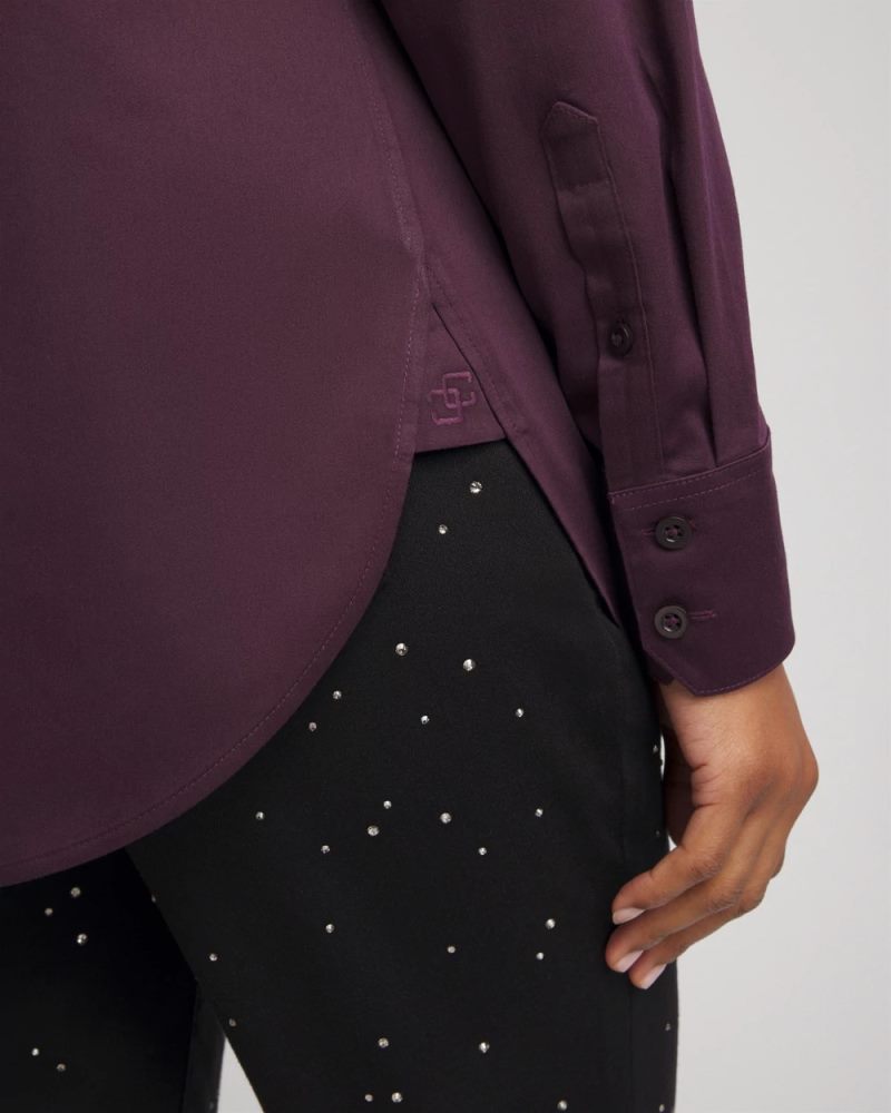 Chicos No Iron Stretch Shirt - NIGHT BLOOM