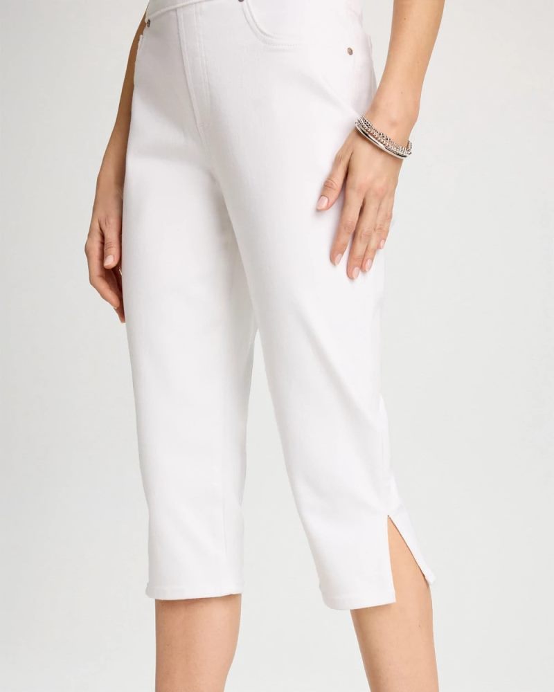 Chicos Pull-On Capri Jeans - ALABASTER