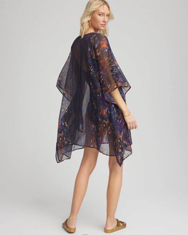 Chicos Miraclesuit® Tapiz Caftan Cover-Up - BLACK/MULTI