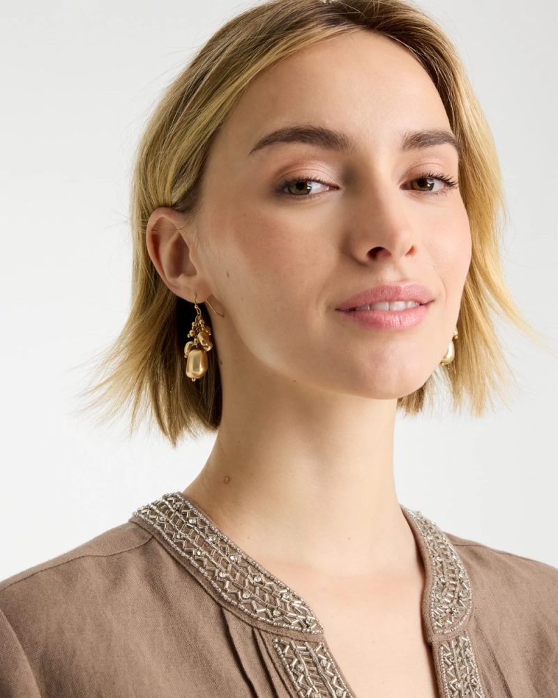 Chicos Goldtone Cluster Earrings - GOLD