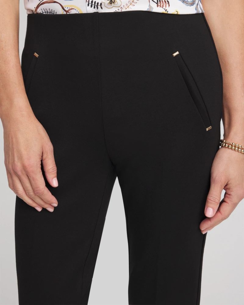 Chicos Juliet Slim Trim Detail Pants - BLACK