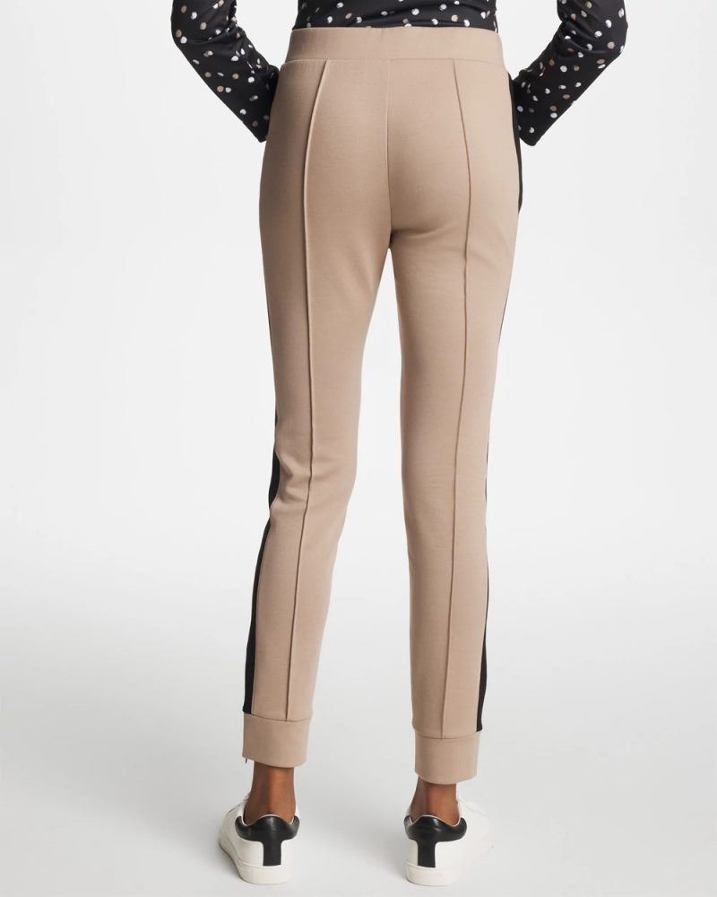 Chicos Zenergy® Double-Knit Contrast Ankle Pants - STUDIO TAUPE
