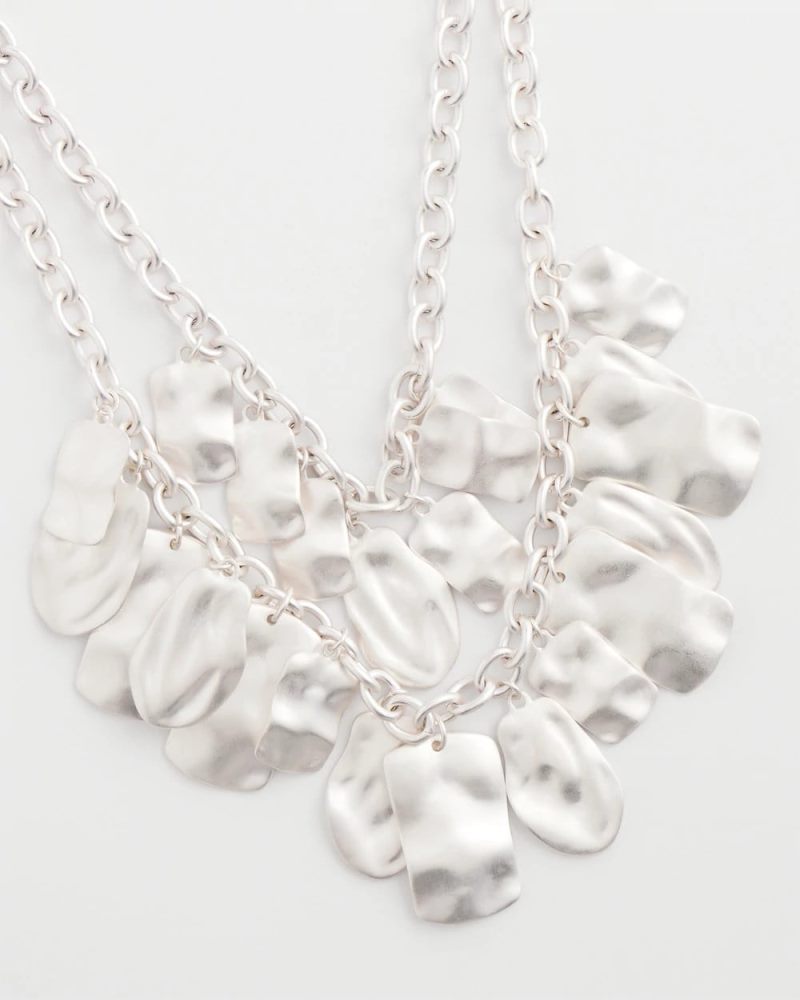 Chicos Double Square Charm Pendant Necklace - SILVER