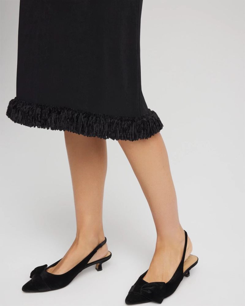 Chicos Travelers™ Fringe Hem Tank Dress - TRAVELERS BLACK