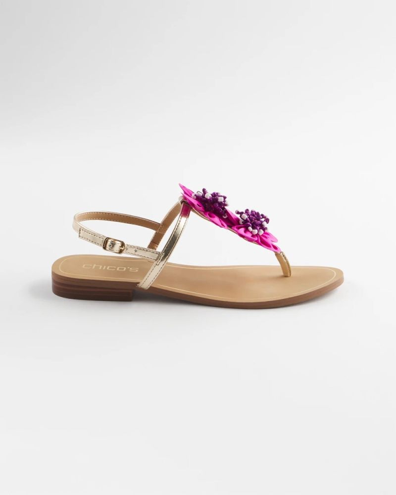 Chicos Sunset Flower Sandal - PINK