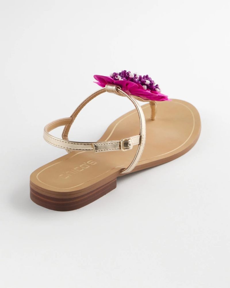 Chicos Sunset Flower Sandal - PINK
